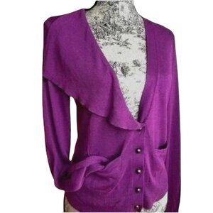 Anthropologie Purple V-Neck Sweater